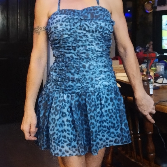 Gorgeous blue cheetah dress - Picture 9 of 15